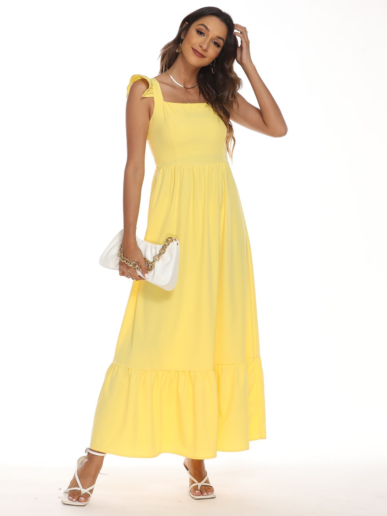 Flying Sleeves Ruffles Maxi Dress Sai Feel