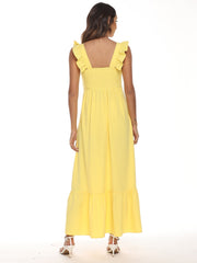 Flying Sleeves Ruffles Maxi Dress Sai Feel