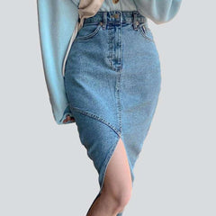 Damen Jeansrock mit Schlitz vorne