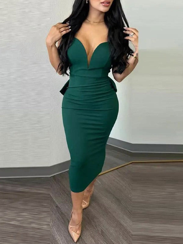 Sleeveless Backless Slit Dress Ins Street