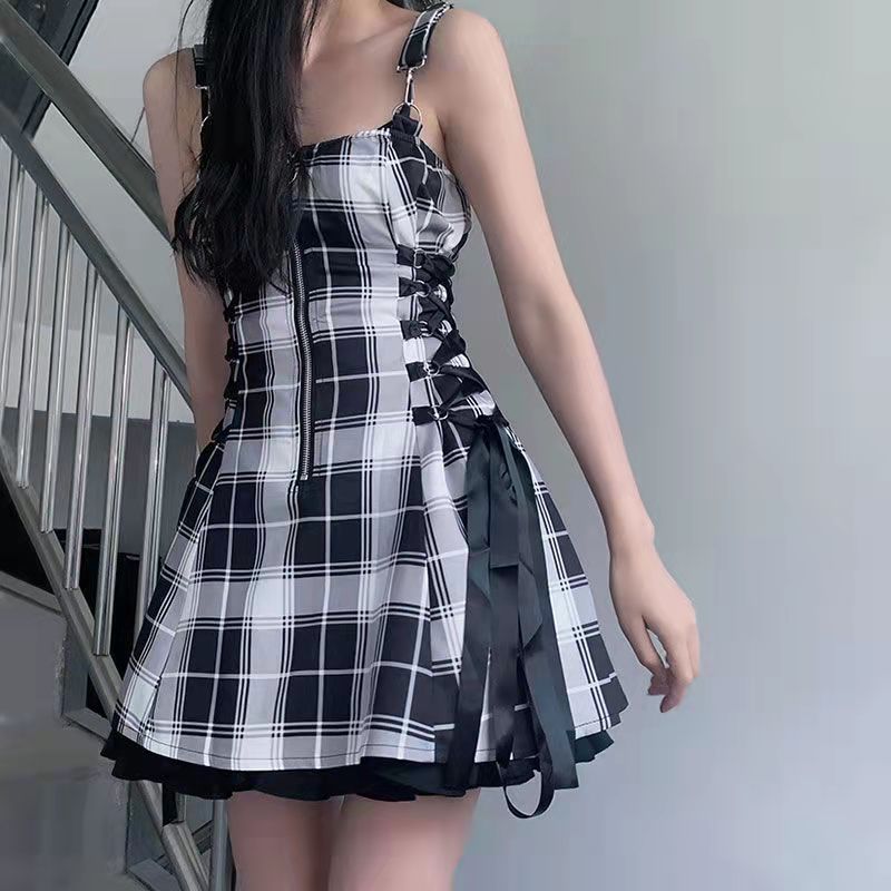 Kawaii Plaid Dress Set