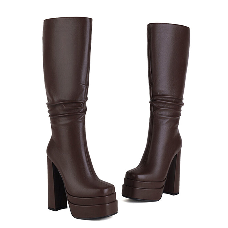 Platform Knee High Boots Newgew