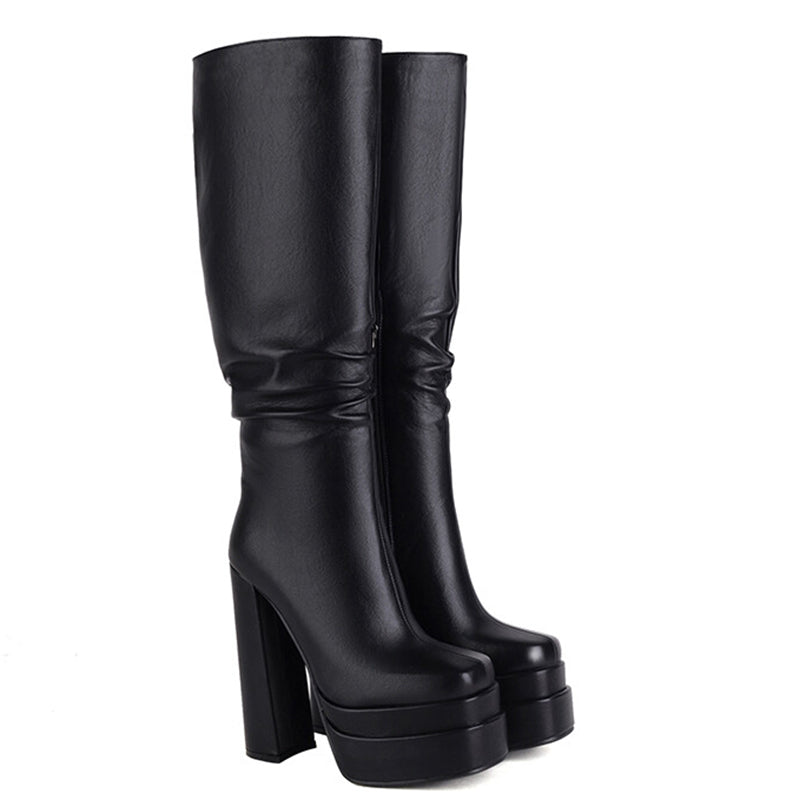 Platform Knee High Boots Newgew