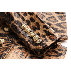 Snake Pattern Leather Blazer