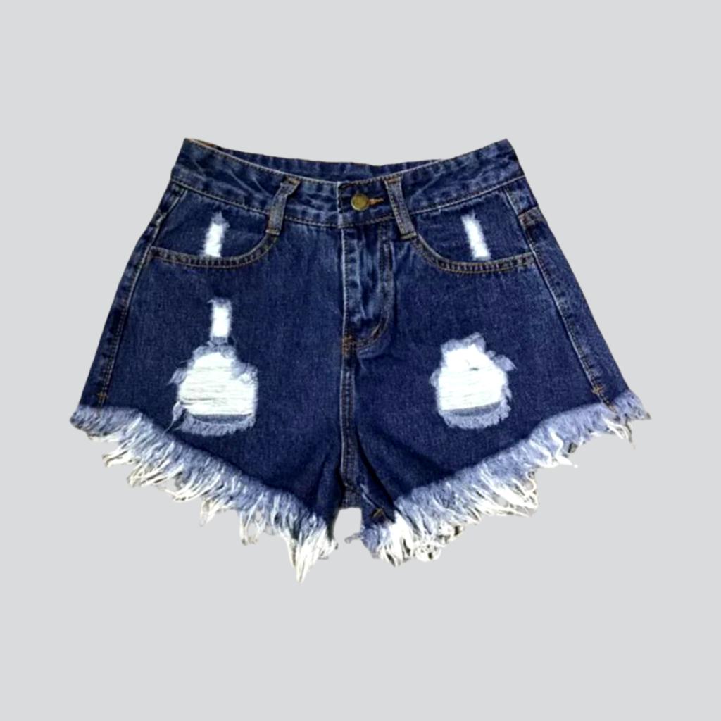 Y2k distressed women jean shorts