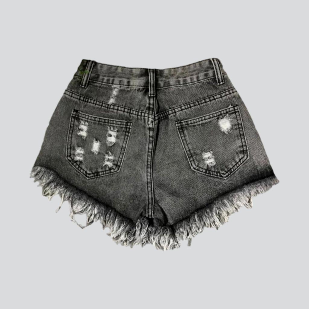 Y2k distressed women jean shorts