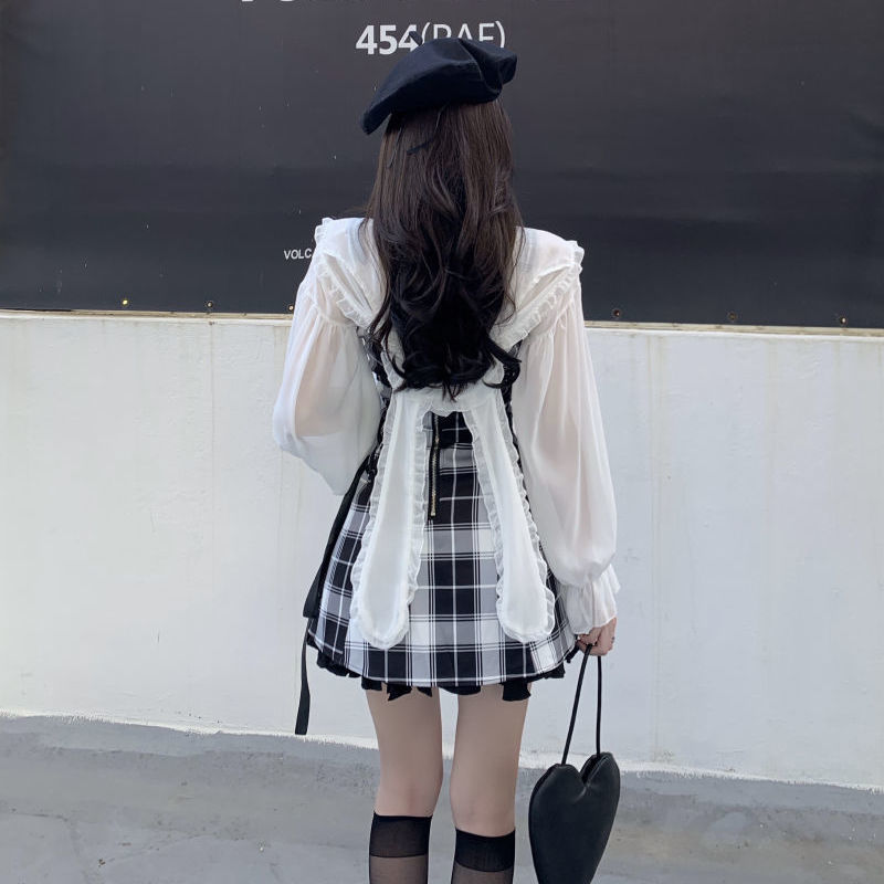 Kawaii Plaid Dress Set