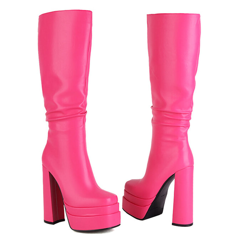 Platform Knee High Boots Newgew
