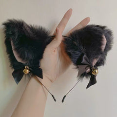 Süßes luxuriöses Neko-Stirnband mit Glöckchenohren 