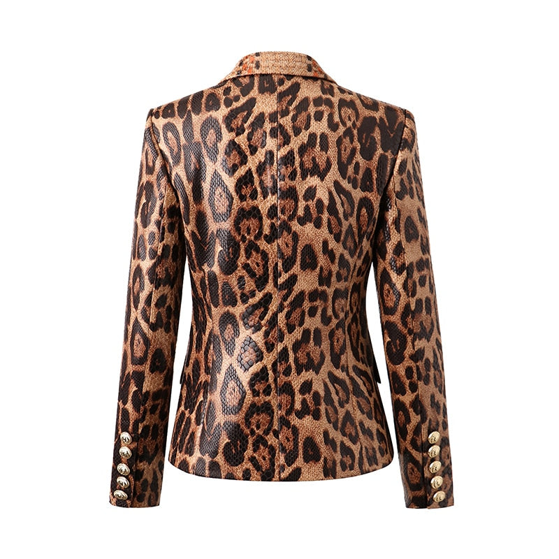Snake Pattern Leather Blazer