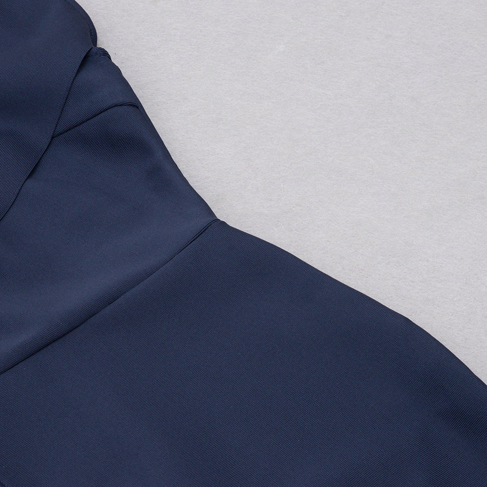 One Shoulder Sleeveless Midi Frill Bandage Dress