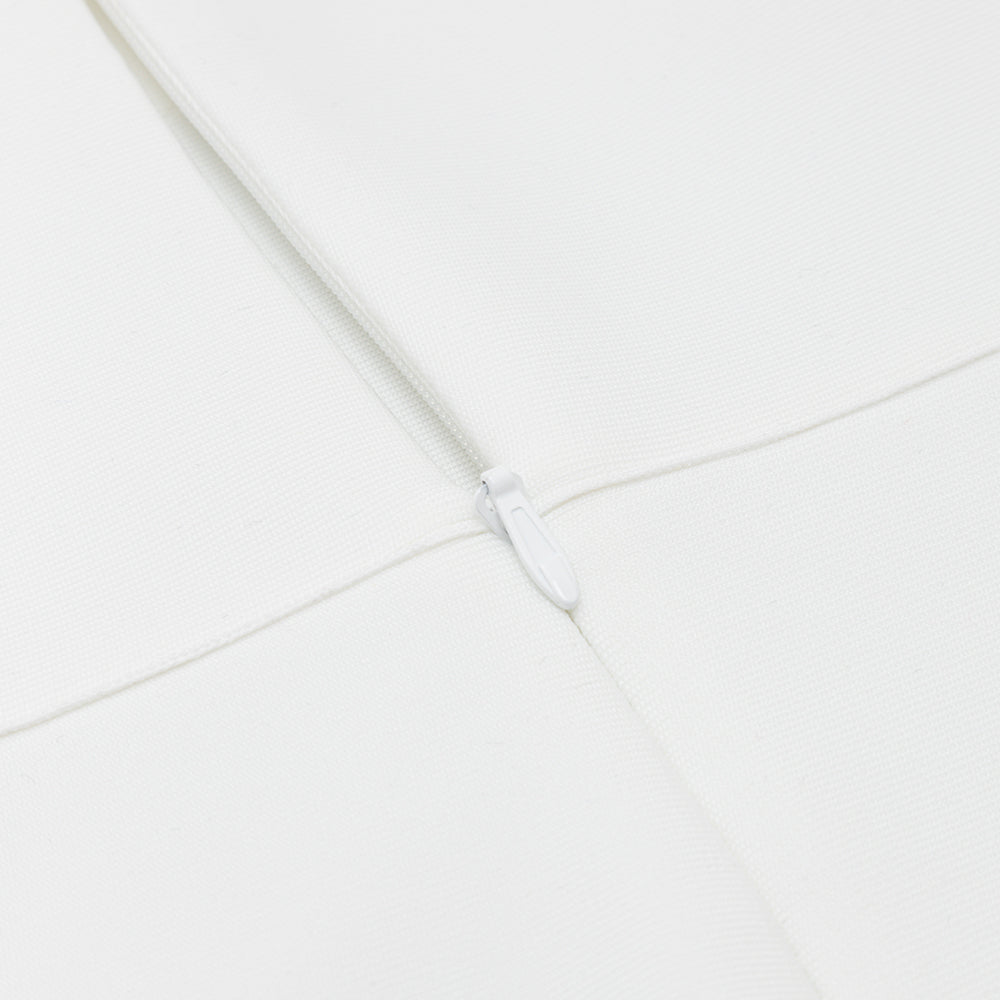 Asymmetrisches Midi-Bandagekleid mit kurzen Ärmeln und Trägern HB79790