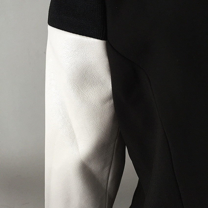 Luka Leather Sleeves Blazer