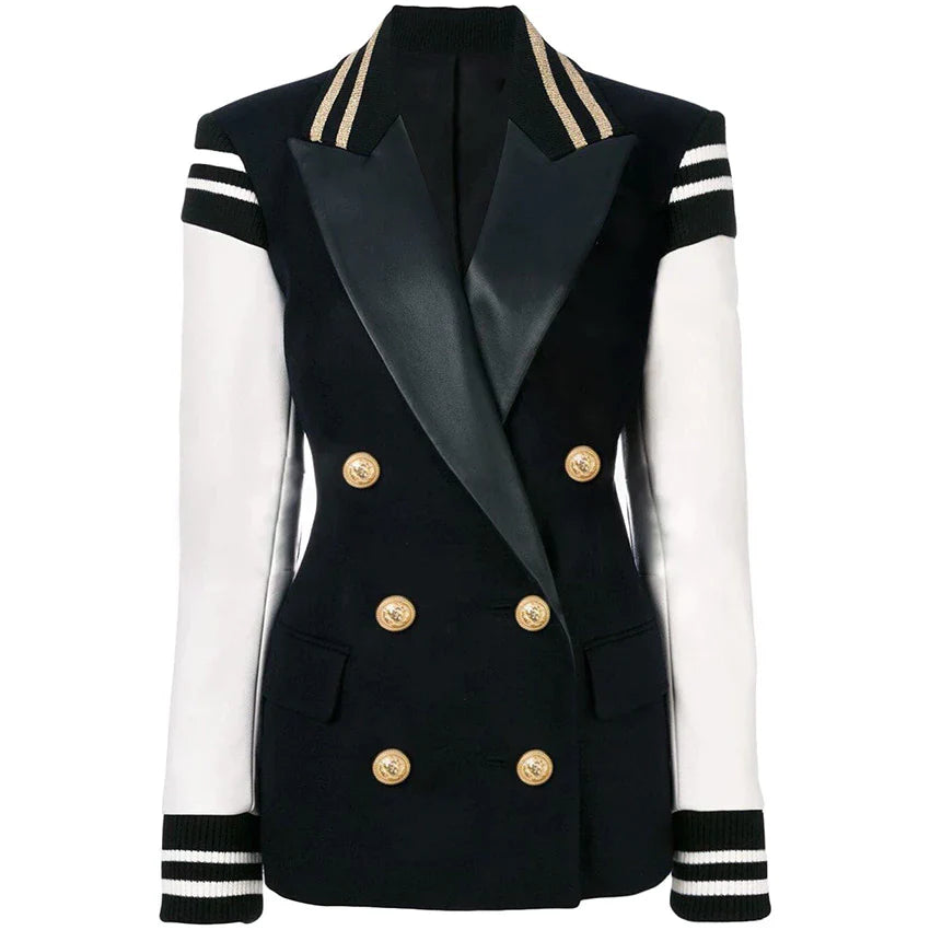 Luka Leather Sleeves Blazer