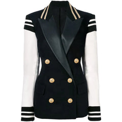 Luka Leather Sleeves Blazer