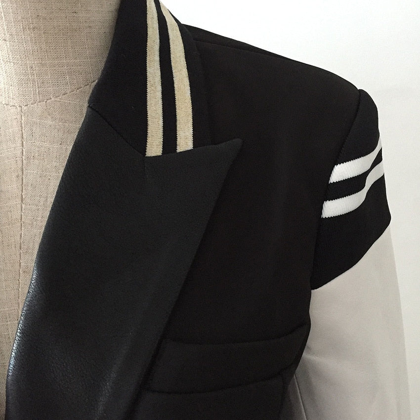 Luka Leather Sleeves Blazer