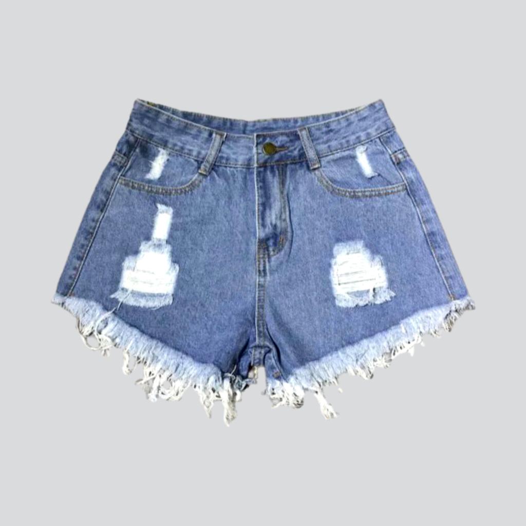 Y2k distressed women jean shorts
