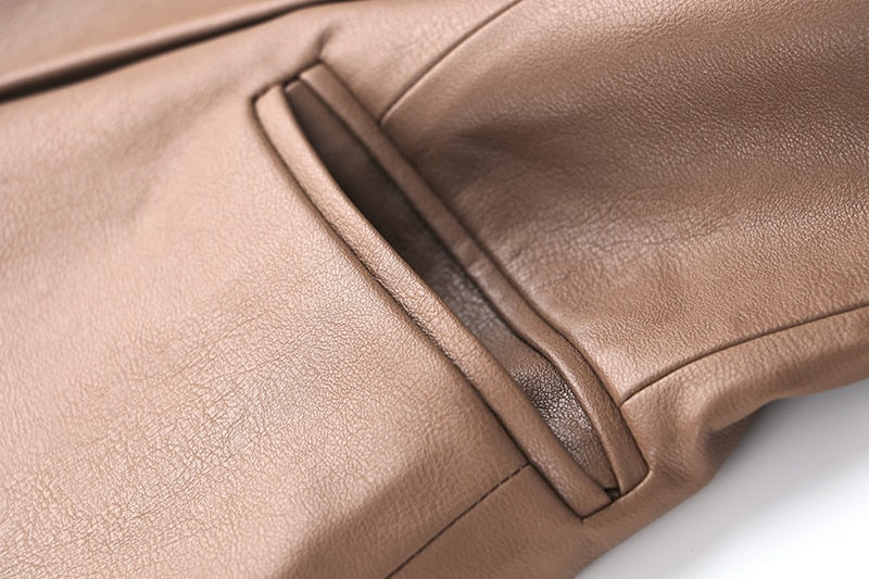 Killian Double Breasted Leather Blazer