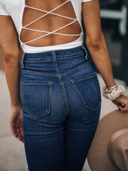 High Waist Flare Leg Jeans Sai Feel