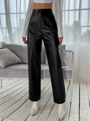 High Waist PU Leather Pants Sai Feel