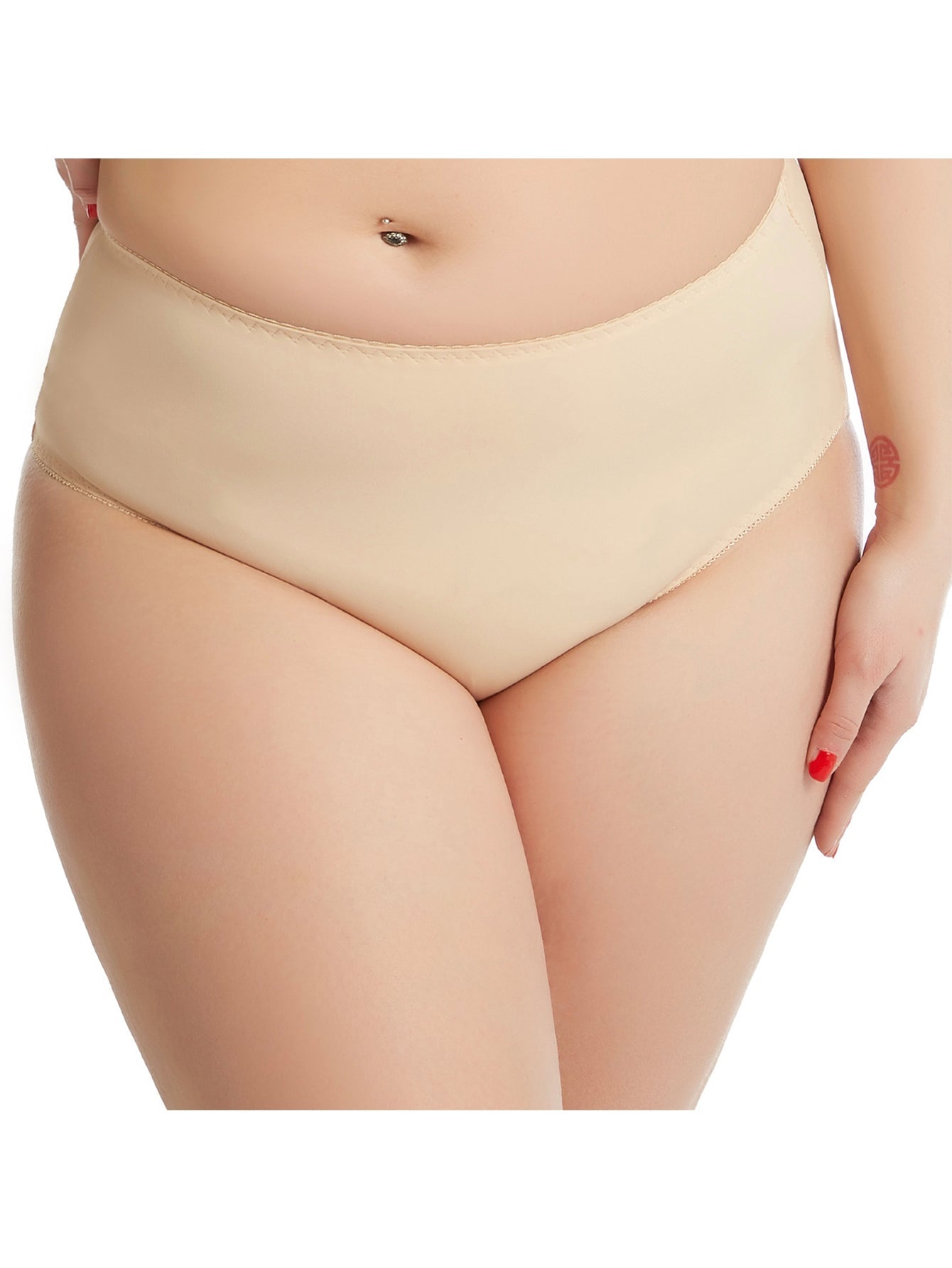 High Waist Panties for Women Underwear Ladies Big Size Briefs Traceless Plus Size Thin Satin Sexy Panties Sai Feel