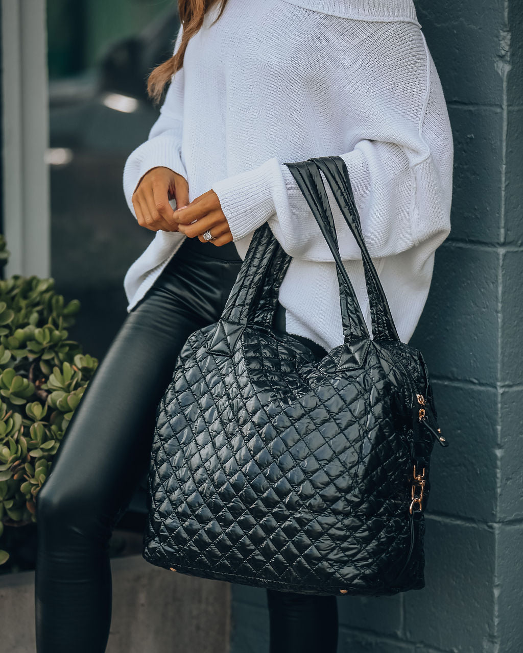 Wanderlust Gesteppte Weekender-Tasche - Schwarz 