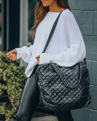 Wanderlust Gesteppte Weekender-Tasche - Schwarz 