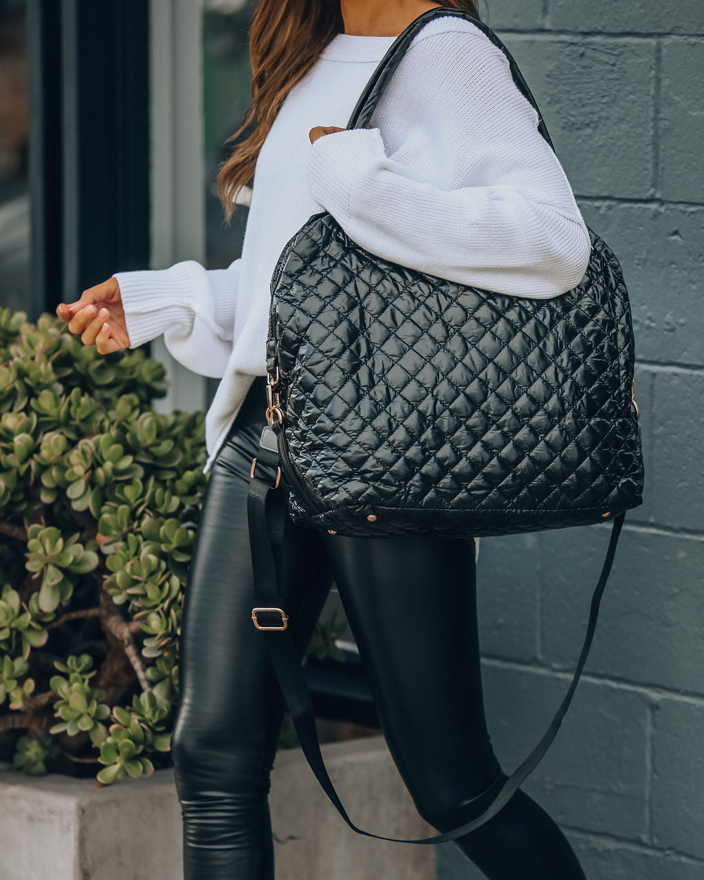 Wanderlust Gesteppte Weekender-Tasche - Schwarz 