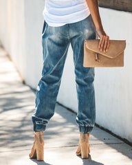 Say Yes To Distress Drawstring Pocketed Joggers
