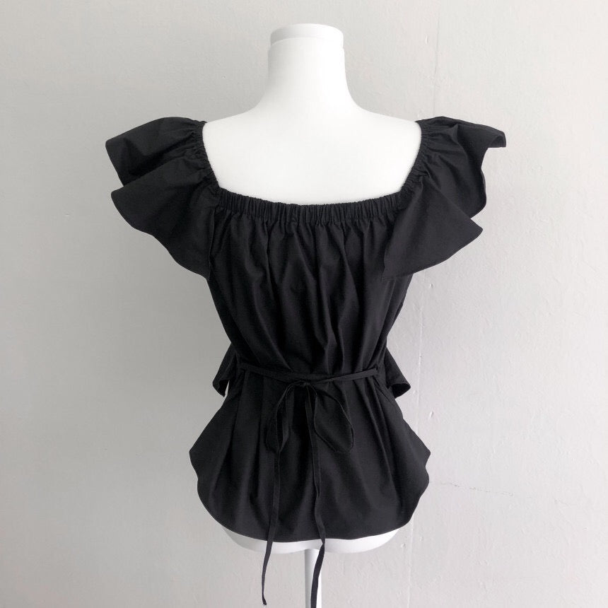 Aleah Printed Ruffle Babydoll Blouse - FINAL SALE