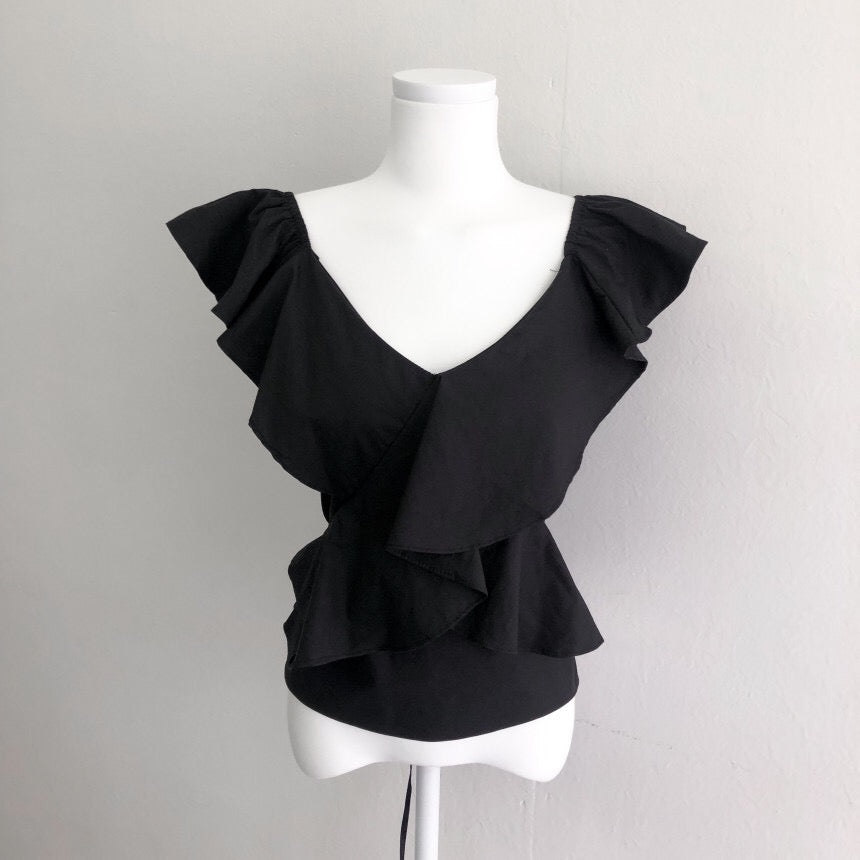 Aleah Printed Ruffle Babydoll Blouse - FINAL SALE