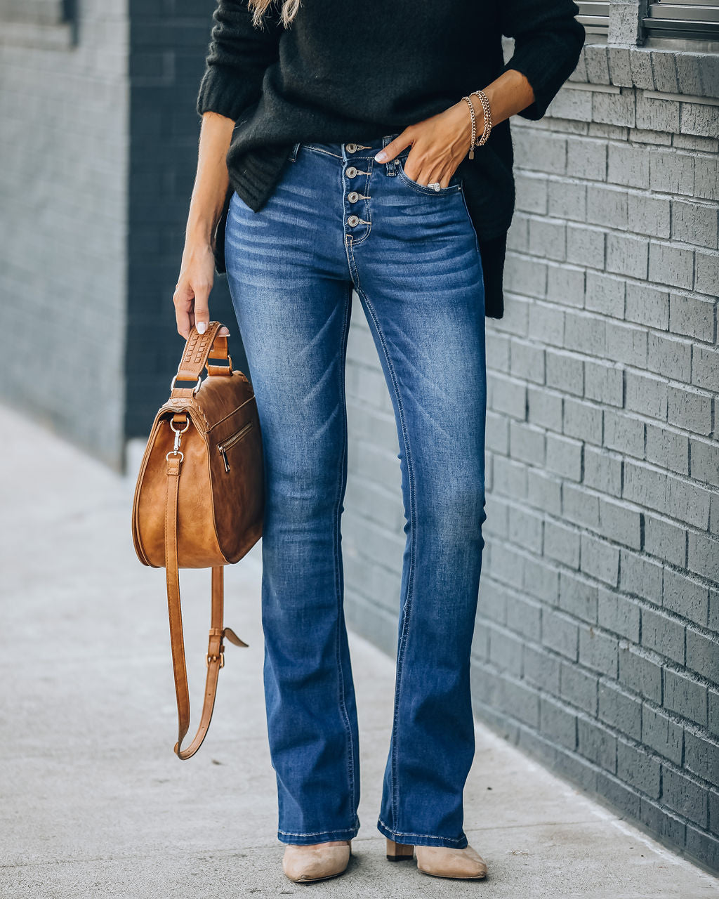 Rock You High Rise Bell Bottom Denim Pants