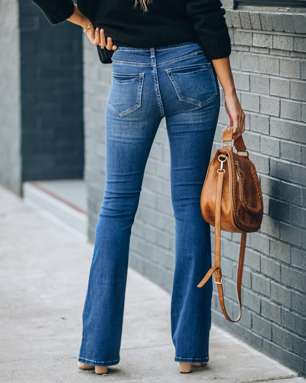 Rock You High Rise Bell Bottom Denim Pants Ins Street
