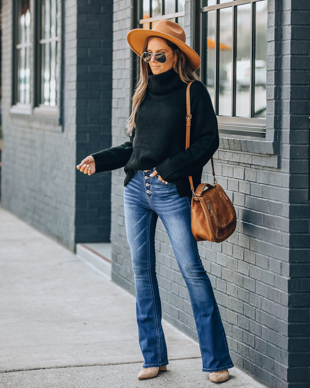 Rock You High Rise Bell Bottom Denim Pants Ins Street