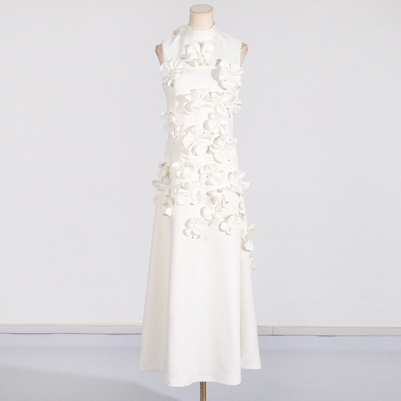 High Tide Floral Linen Midi-Dress
