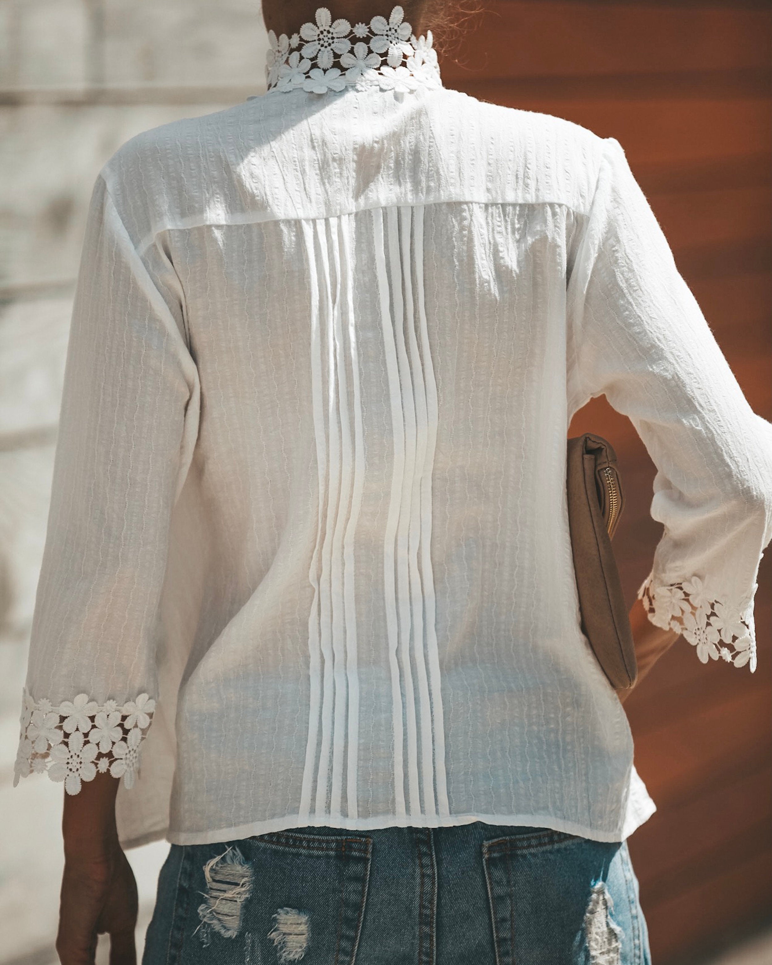 Sweet Mary Crochet Lace Top - Ivory Ins Street