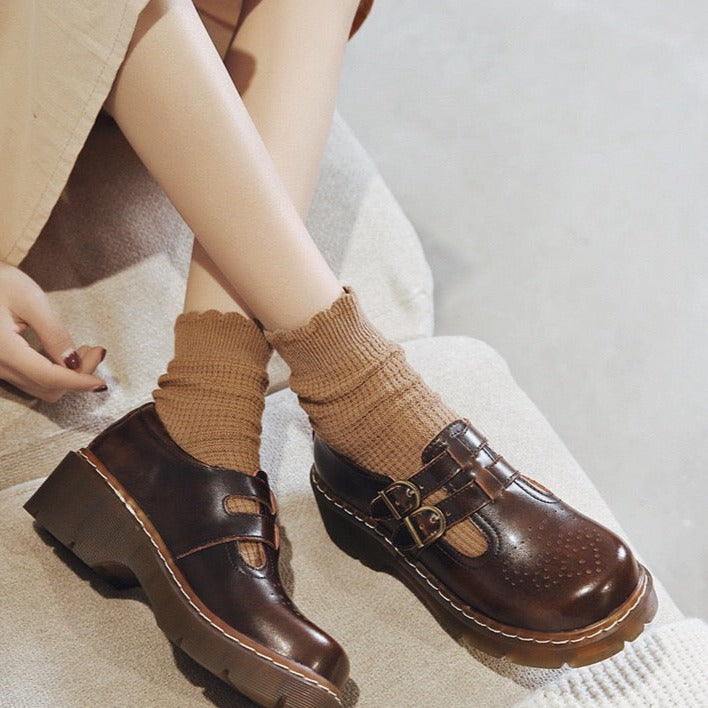 Japanische Retro Mary Janes Schuhe