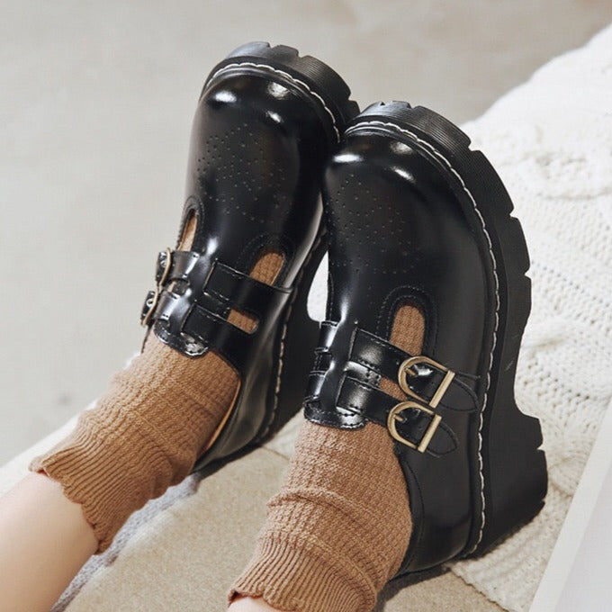 Japanische Retro Mary Janes Schuhe
