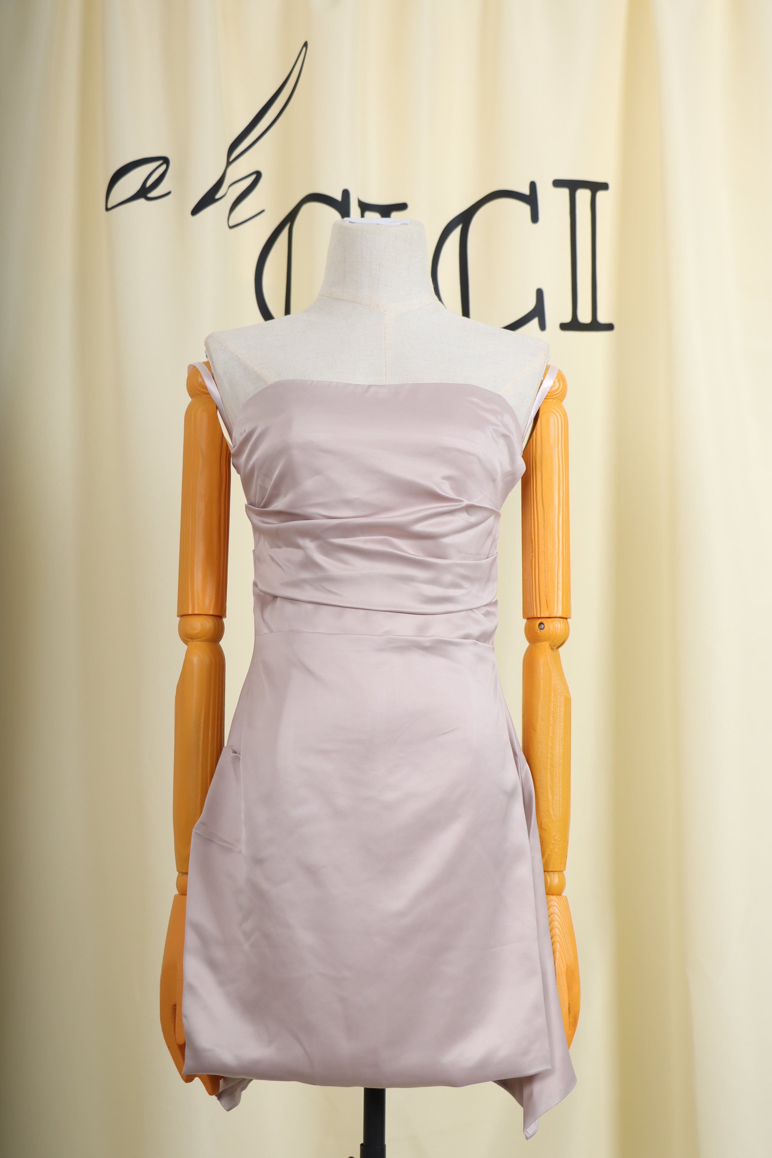 Strapless Satin Mini Dress