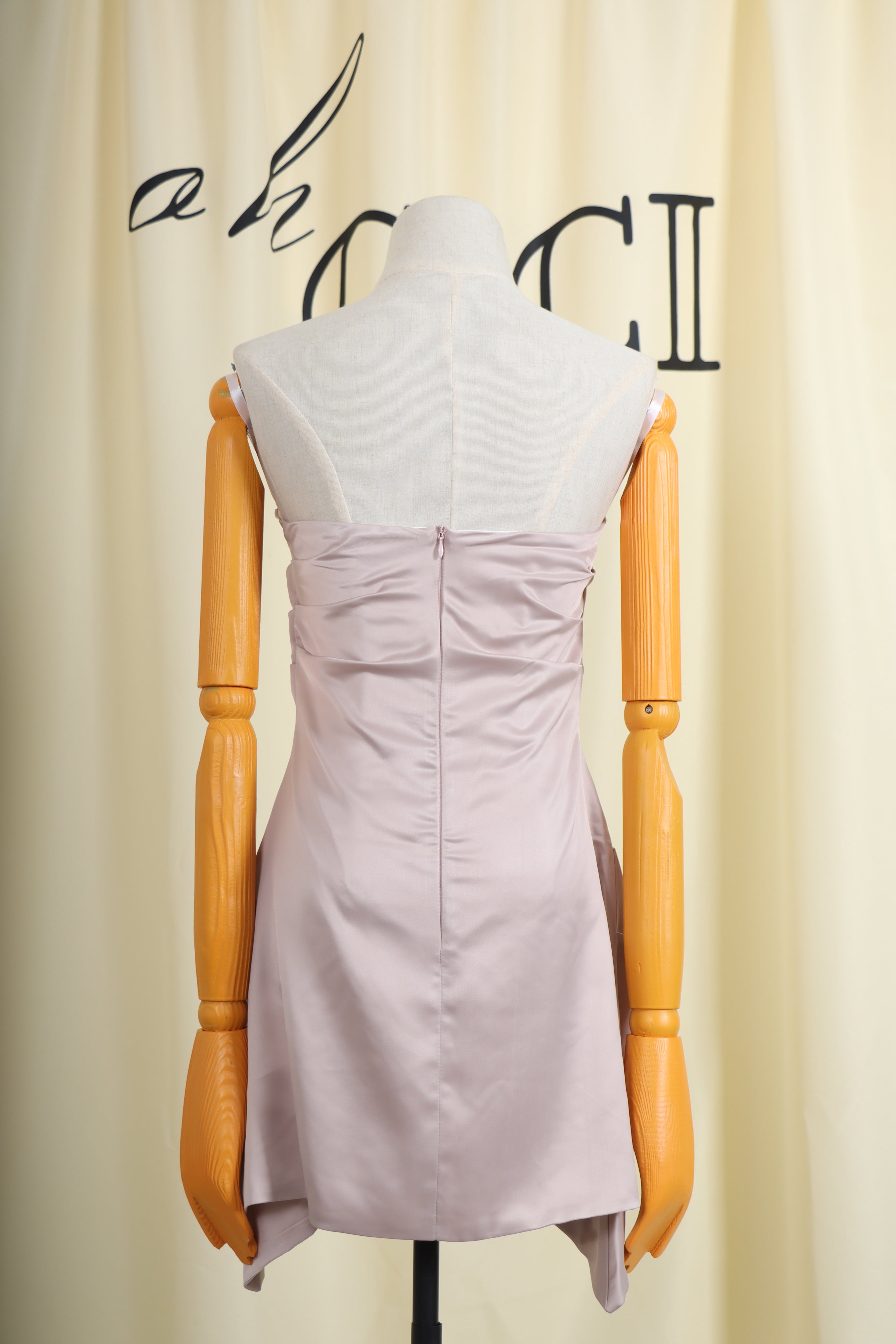Strapless Satin Mini Dress