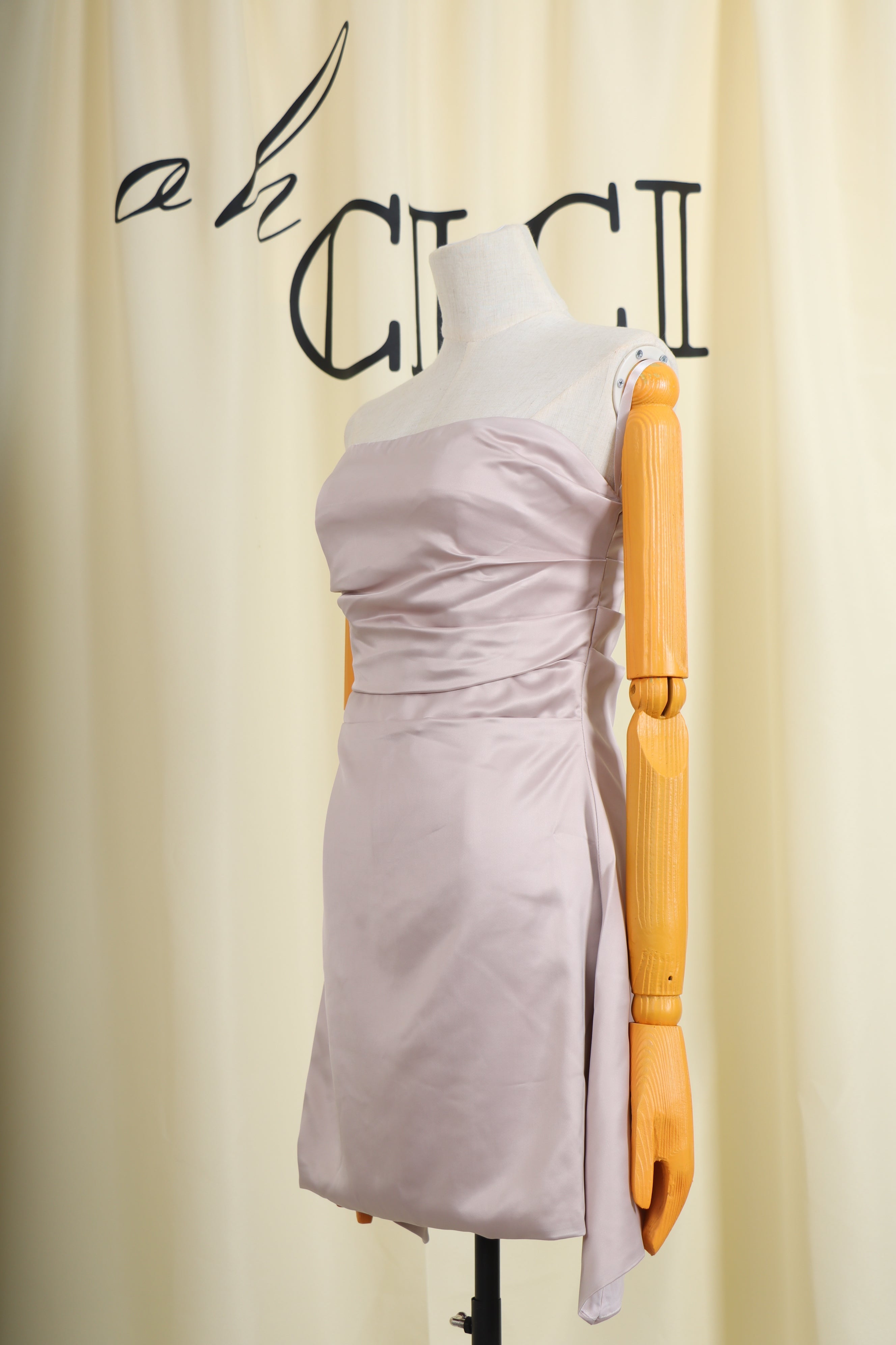 Strapless Satin Mini Dress