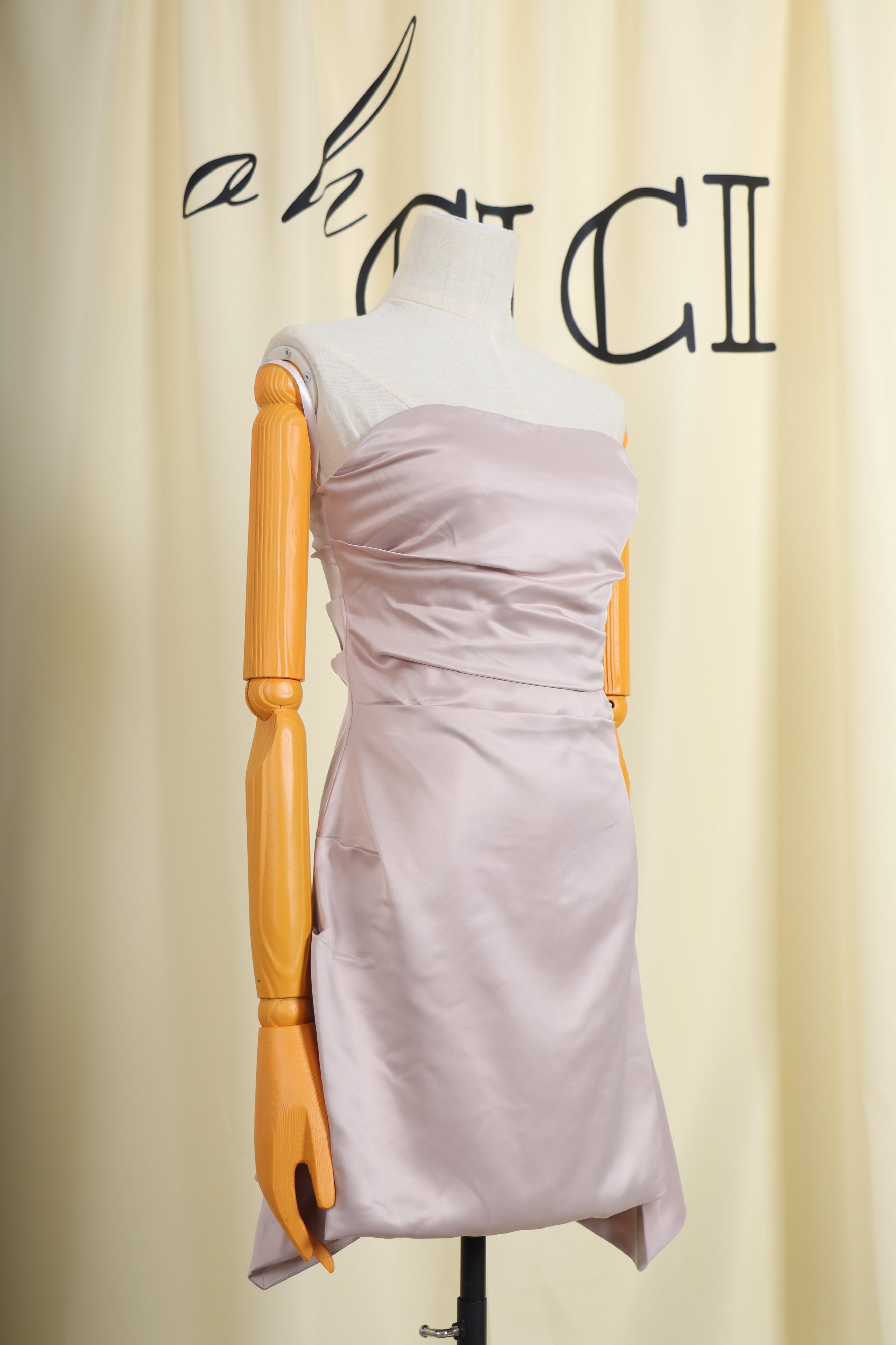 Strapless Satin Mini Dress