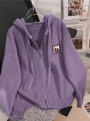 Verdickter Kapuzenpullover mit Reißverschluss für Damen