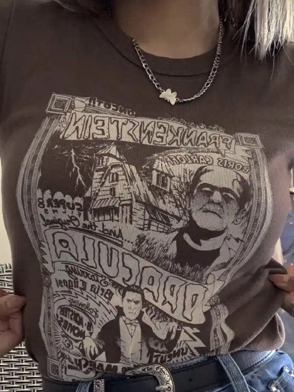 Vintage Comic Graphic Short Sleeve Tee