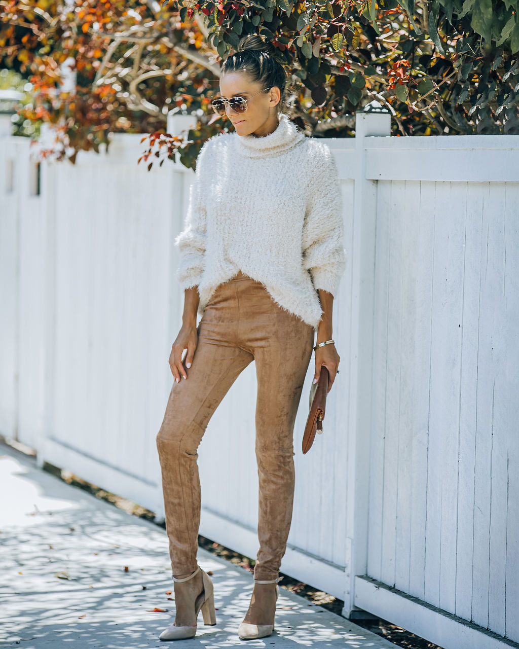 Hudson High Rise Faux Suede Legging - Taupe - FINAL SALE Ins Street