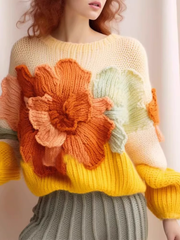 Handmade three-dimensional crocheted sweater