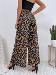 Leopard Print Wide Leg Pants Sai Feel