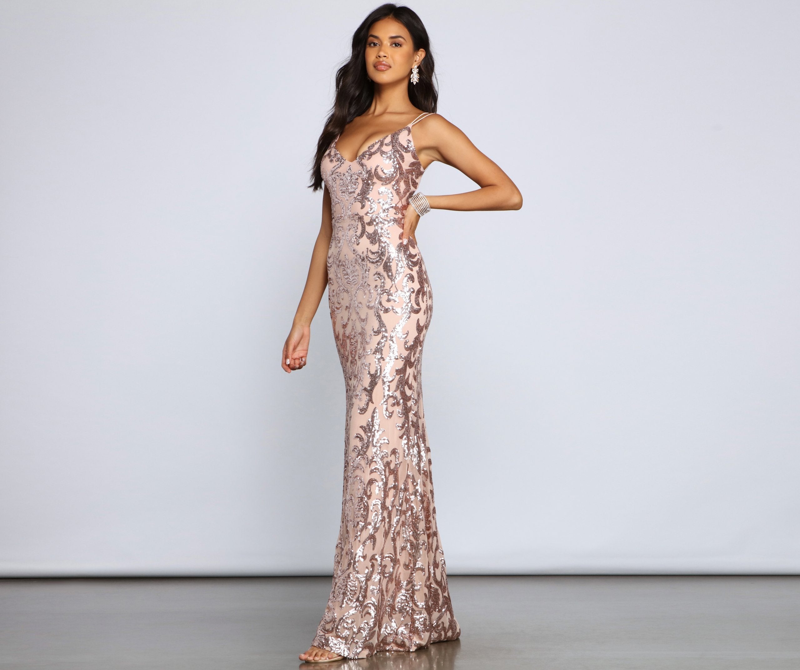 Lila Formal Open Back Sequin Mermaid Dress Sai Feel