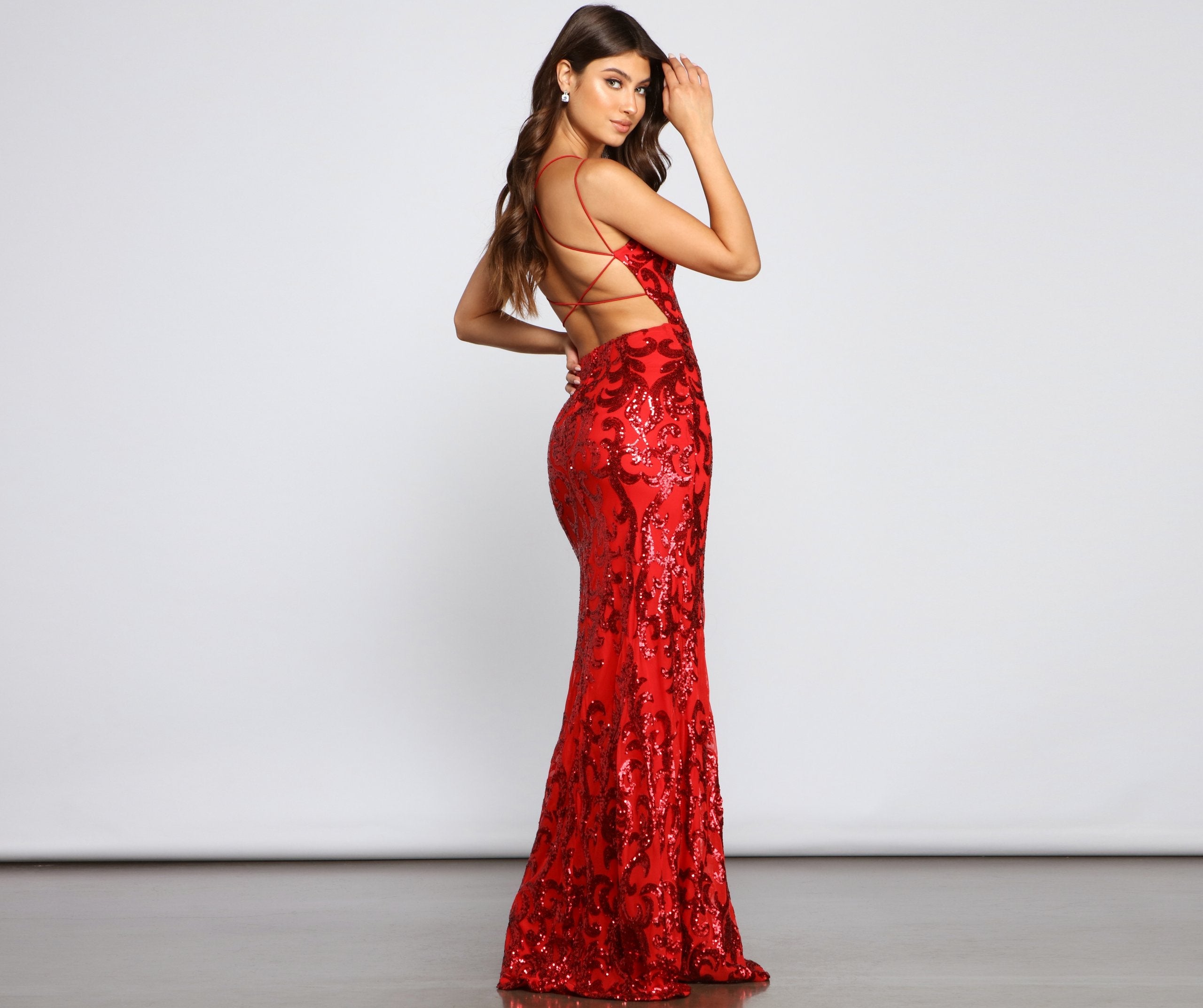 Lila Formal Open Back Sequin Mermaid Dress Sai Feel