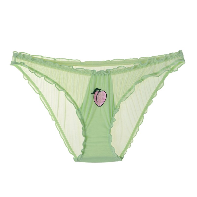 3Pcs/Lot Lace Lingerie Temptation Low-waist Panties Fruit Ins Embroidery Transparent Briefs Seamless Underwear